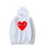CDG BIG Red Heart Play Hoodie - Front - White