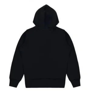 CDG Play Small Heart Logo Printed Hoodie - Back - Black