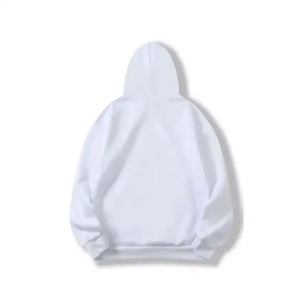 CDG Red Heart Print Play Hoodie - Back - White