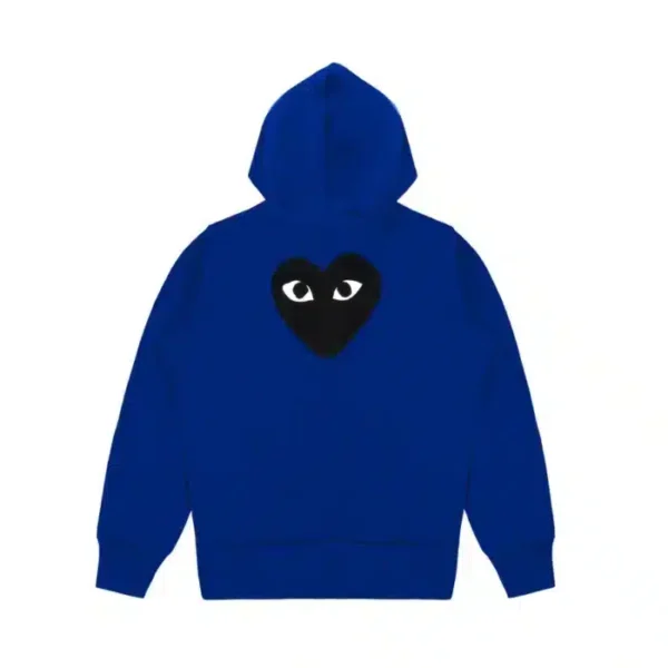 CDG Zip up With Heart Logo on Back Hoodie-Back