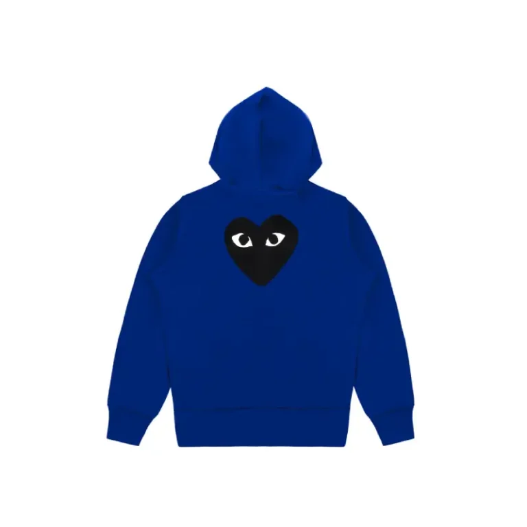 CDG Zip up With Heart Logo on Back Hoodie - back
