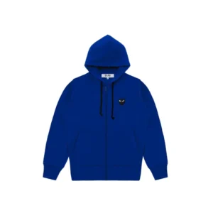 CDG Zip up With Heart Logo on Back Hoodie - front
