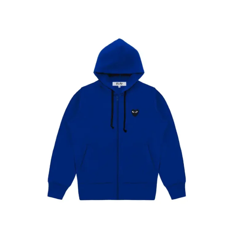CDG Zip up With Heart Logo on Back Hoodie - front