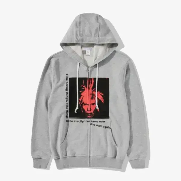 CDG x Andy Warhol Men Hoodie - Grey - Front