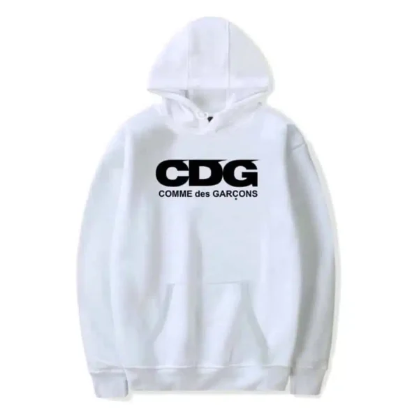 Comme Des Garcons Letter Printed Hoodie - White - Front