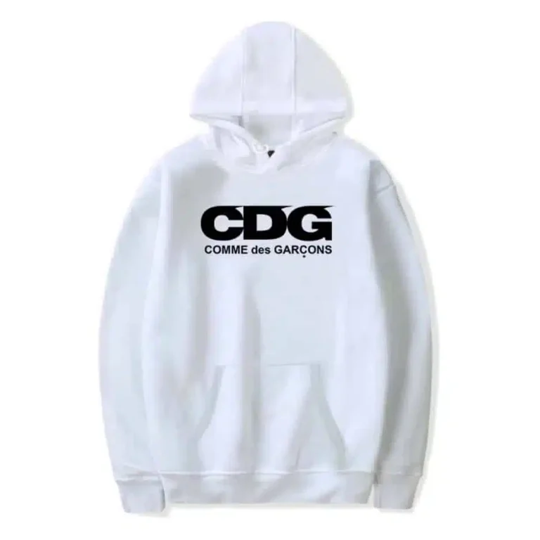 Comme Des Garcons Letter Printed Hoodie - White - Front