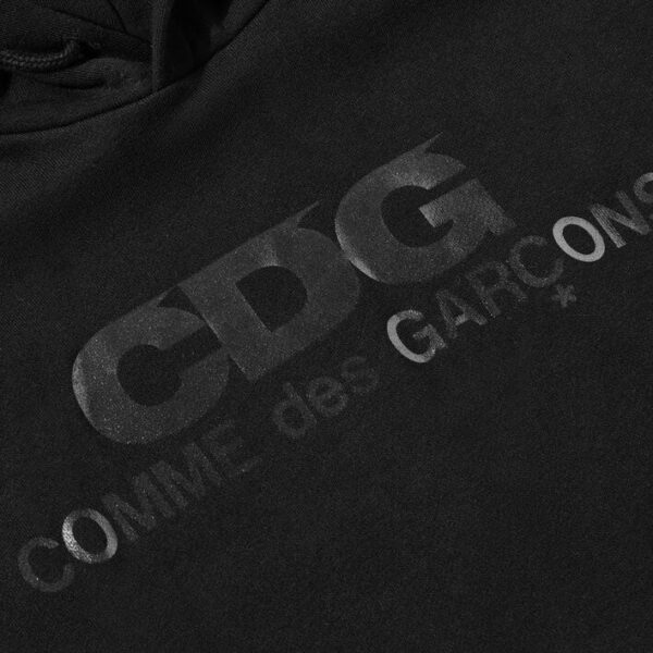 Comme Des Garcons Monochrome Logo Black Hoodie - Black - Detail