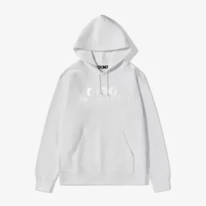 Comme Des Garcons Monochrome Logo Hoodie - Front - White