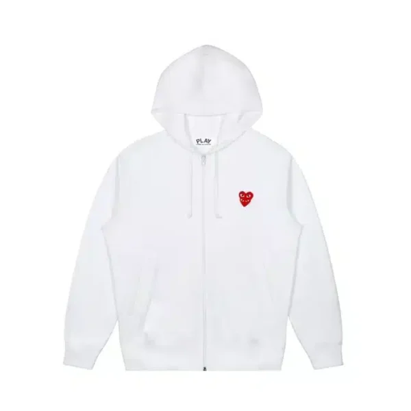Comme Des Garcons Play Hoodie - Front - White