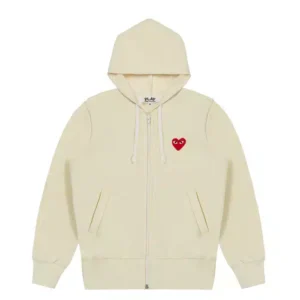 Comme des Garçons Zipper Hoodie - Front - Beige