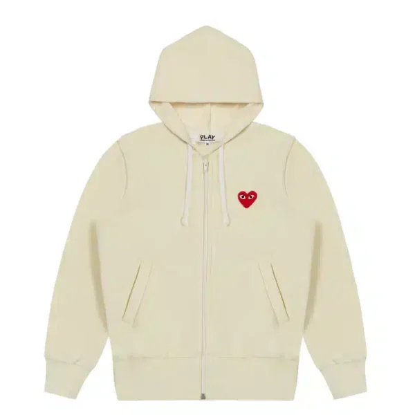 Comme des Garçons Zipper Hoodie - Front - Beige