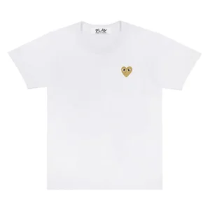 CDG Basic Gold Emblem T-Shirt - 2