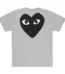 CDG Black Small Logo and Heart on Back T-Shirt - 2