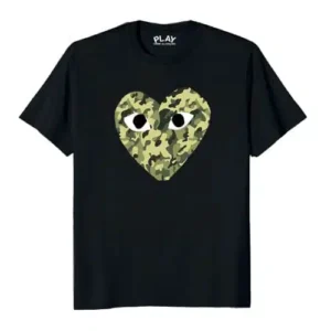 CDG Heart Camo Pattern T-shirt - 1