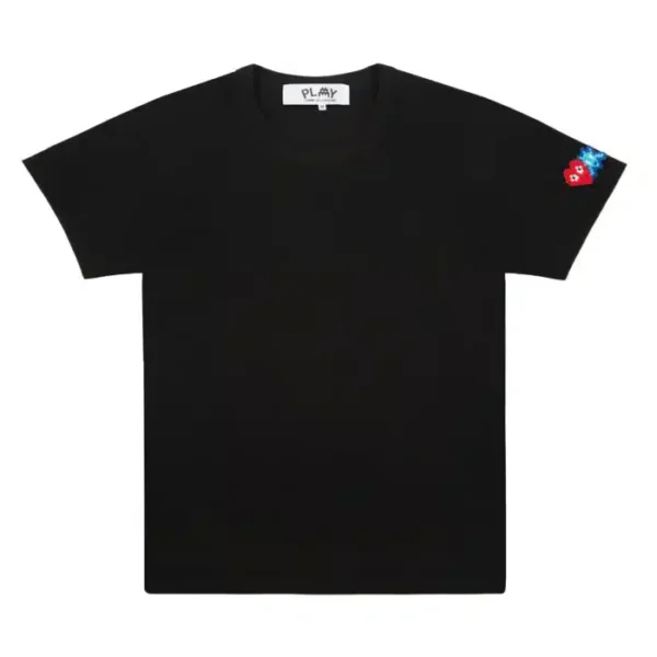 CDG Invader T-Shirt Red and Blue Sleeve Emblem - 1