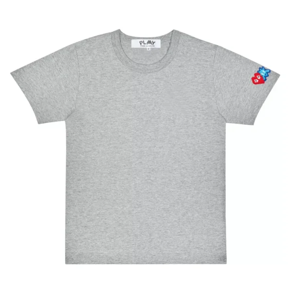 CDG Invader T-Shirt Red and Blue Sleeve Emblem - 2