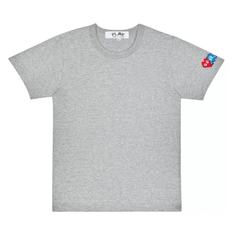 CDG Invader T-Shirt Red and Blue Sleeve Emblem - 2