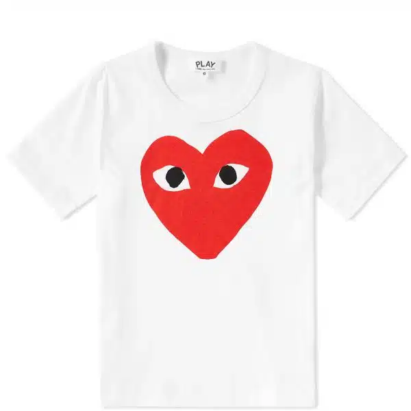 CDG Play Large Red Heart Printed T-Shirt - 1