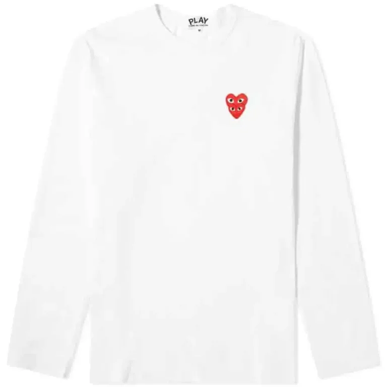 CDG Play Long Sleeve Overlapping Heart shirt - 1