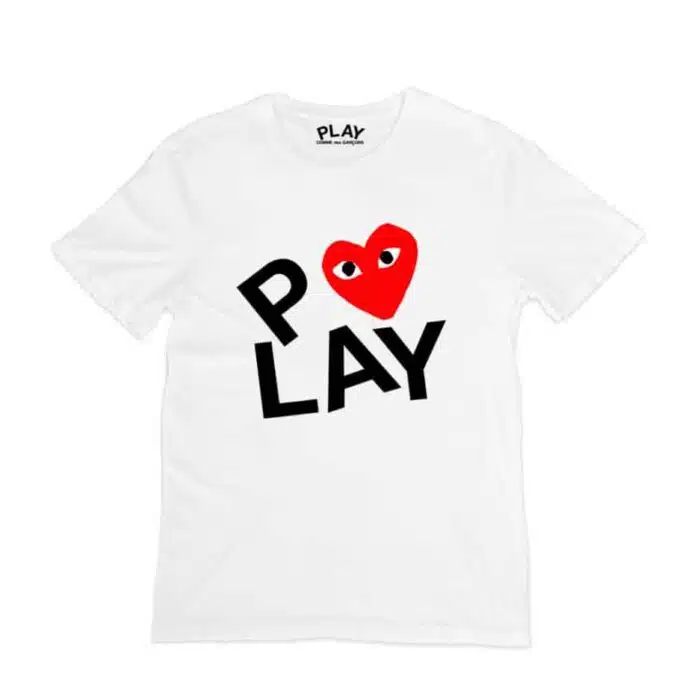 CDG Play Red Heart Printed T-Shirt - 1